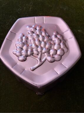 Hexagonal Copper-Tone Tree Motif Decorative Box